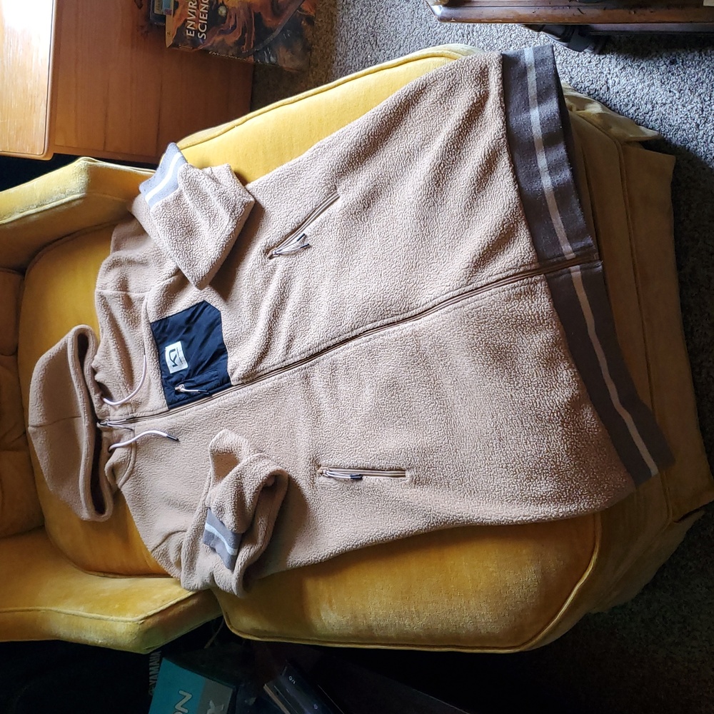 Kari Traa Women's Large Rothe L Hoodie Fleece Zip-Up Camel Color